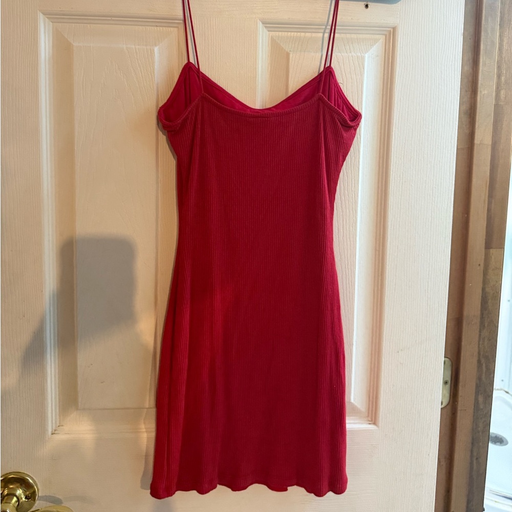 Windsor Red Ribbed Dress - Medium - Picture 4 of 4
